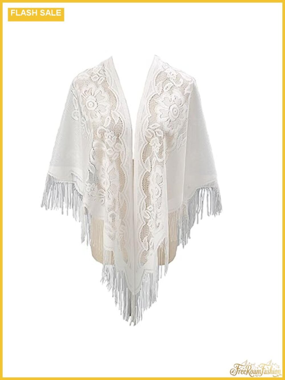 Nylon Hollow Solid Color Breathable Tassel Triangle Scarf Shawl Wrap